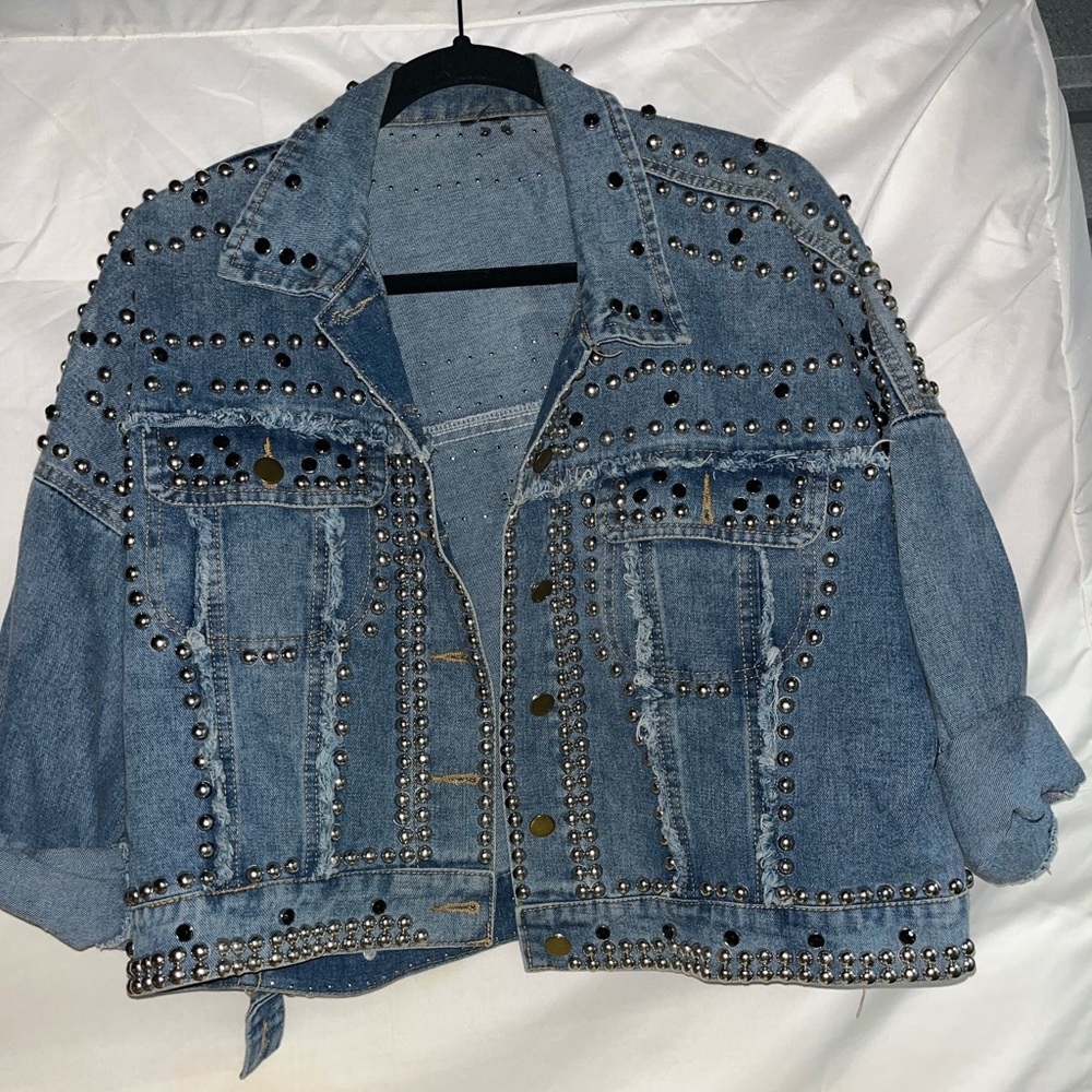 Studded Blue Denim Jacket